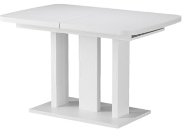 Vicco Esstisch Fenaro, Weiß, 120-160 x 80 cm | 2 Teile, ausziehbar mit Einlegeplatte zur flexiblen Tischverlängerung