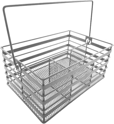 Stainless Steel Utensil Basket,Dishwasher , Flatware Basket, Kitchen, Countertop, Office, Camping, Outdoors, and Restaurants, 4-Compartment, Silver