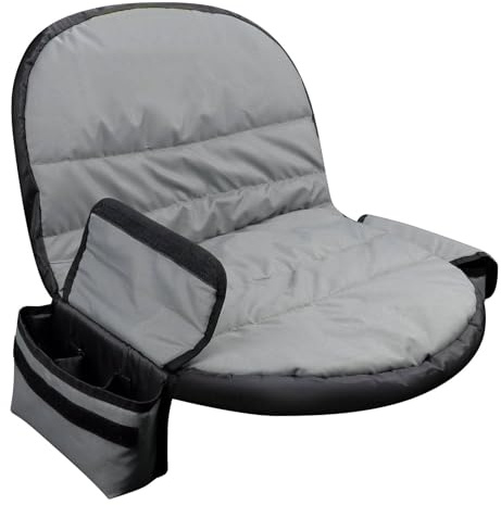 Milageto Funda para Asiento de cortacésped, Funda para Asiento de Tractor, Accesorio para cortacésped, fácil instalación, Resistente, con Bolsillos de, Gris
