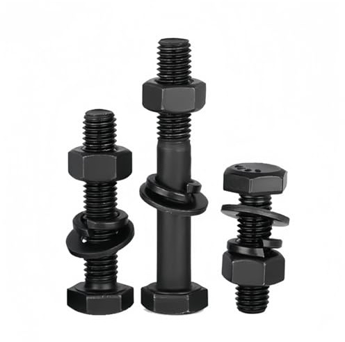 Rummyluck M10x40mm Schrauben und Muttern Set, Vollgewinde Sechskantschrauben Set mit Muttern Unterlegscheiben Sortiment Kit (4 Set)
