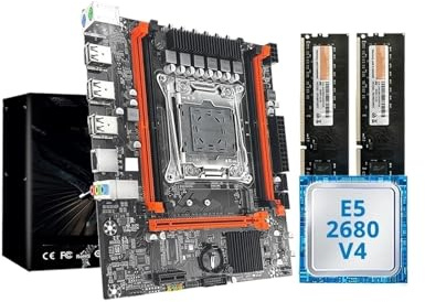 Kit scheda madre da gioco X99 con Xeon E5 2680 V4 e DDR4 8Gx2 2133MHz Dual ECC M.2 NVME for PC desktop(Motherboard+CPU+RAM)