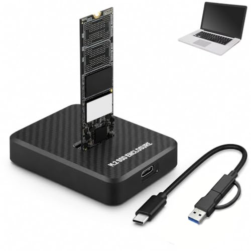 Estación Acoplamiento SSD Compatible 2280 2260 2242 2230, Docking Station M.2 Estación Acoplamiento 10Gbps NVMe & SATA a USB C, Adaptador Lector SSD M.2 USB para (M Key, B+M Key) NVMe NGFF SATA