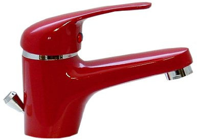 Waschtischarmatur, Waschbecken, Wasserhahn, Bad Armatur, Rot
