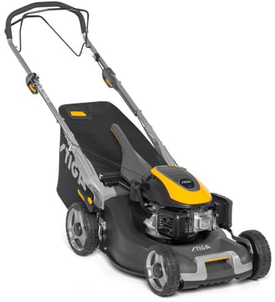 STIGA 950 S Twinclip Benzin-Rasenmäher, 166 cc, 48 cm – Extra Collecting (XC), Selbstfahrend – Rasenflächen bis 2.000 m², Grau