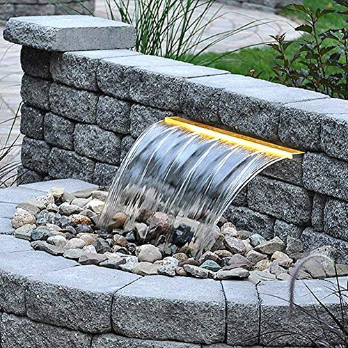 MNSSRN Moderne fließende Wasser Landschaftswand, Schwimmbad Edelstahl Wasser Vorhang Wasserfall Indoor Side Wandlandschaft Fallender Wasser Wasserfall,A,120