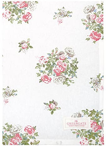 GreenGate Geschirrtuch Küchentuch Tea Towel 'Petricia' White Blumenmuster Baumwolle 50 x 70 cm