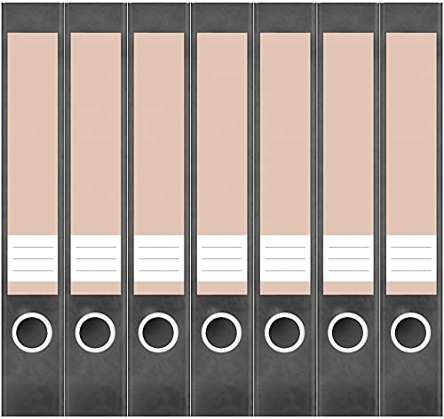 Etiketten für Ordner | Braun 7 | 7 Aufkleber für schmale Ordnerrücken | Selbstklebende Design Ordneretiketten Rückenschilder