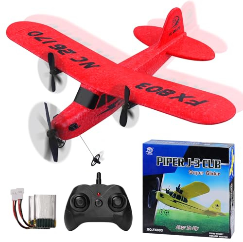 yusvwkj 2,4 GHz 2-K-Flugzeug: FX803 EPP RC Flugzeug für Anfänger, Kinder und Erwachsene, Spielzeug mit USB-Aufladung, einfach zu fliegen, rot
