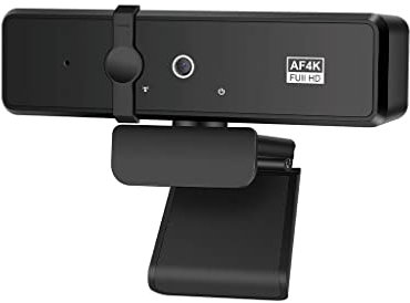HSQMA Webcam 4K Full HD, Webcam Pc Bureau Autofocus, Micros Antibruit Et Cache De Confidentialité, Webcam USB Plug & Play for Les Appels Vidéo, Zoom,Skype,Facetime, PC,Mac,Laptop
