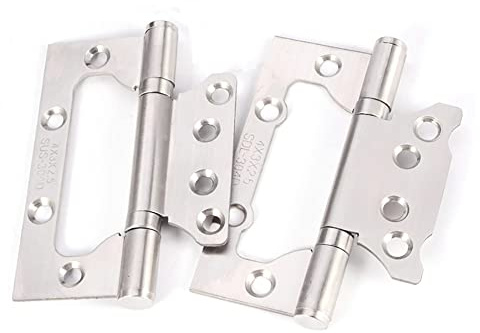 Cerniere a filo in acciaio inox, 2 pezzi, piccole cerniere per porte a filo con viti, movimento fluido e silenzioso, ideali per armadio camera da letto, mobili da cucina, porte interne