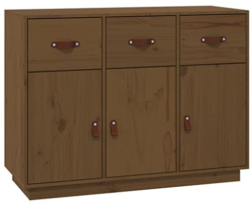 vidaXL Sideboard Schrank Anrichte Beistellschrank Kommode Mehrzweckschrank Standschrank Wohnzimmerschrank Honigbraun 100x40x75cm Massivholz Kiefer