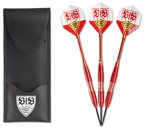 VfB 3-er Dartpfeile mit Ledertasche