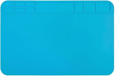 WUGU Silikon Lötmatte 500℃ Hitzebeständig, 30x20cm Magnetische & Antistatische Arbeitsmatte, Ideal für Elektronik, Smartphone, Uhren & Lötpistolen Reparaturen, Reparaturmatte