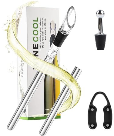 Set refrigerante per vino, bottiglia refrigerante per vino, in acciaio inox, 4 in 1, per vino e vino