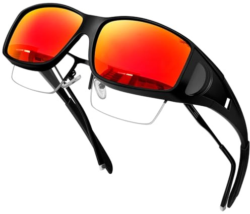 KANASTAL Orange Sunglasses Mens Over Glasses Sunglasses Womens Polarised UV