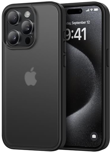 TENDLIN Cover iPhone 15 Pro Max Rigido Opaco Traslucido Resistente Custodia per iPhone 15 Pro Max - Nero