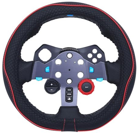 DuoDuoBling D Steering Wheel Cover Racing Game Accessories 10.6 inch 27cm for PC,Xbox OneSeries X/S,g920 x920 G29 g923 g27 g25,PS4,PS3, PS5,Nintendo Switch (Black Red)