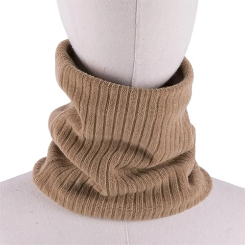 YUKORT Winter-Strickschal FüR MäNner Winterschal for Herren und Damen, warm, gestrickt, Ringschals, dicker Halswärmer, Plüschschal, Kragen Schal Herren (Color : Khaki)