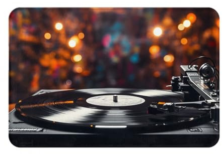 BEEOFICEPENG Zerbino da Esterno, Zerbini Antiscivolo per Ingresso Interno con Stampa di Cornice di Album Musicali, Tappetino per Patio Esterno 40x60 cm