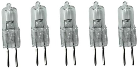 UGEFKMQ Lámpara Halógena G5.3 Bombillas Halógenas G5.3 12V 20W Bombilla De Cápsula Transparente Blanca Cálida G5.3 Regulable,75W,5 Piezas