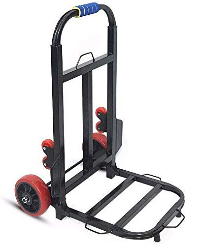 Dntum Iron Folding Sack Trolley Duty with Anti Puncture Rubber Wheels and 150 kg Capacity Folding Shopping Bag with Wheels for Luggage, Travel (Style #1)