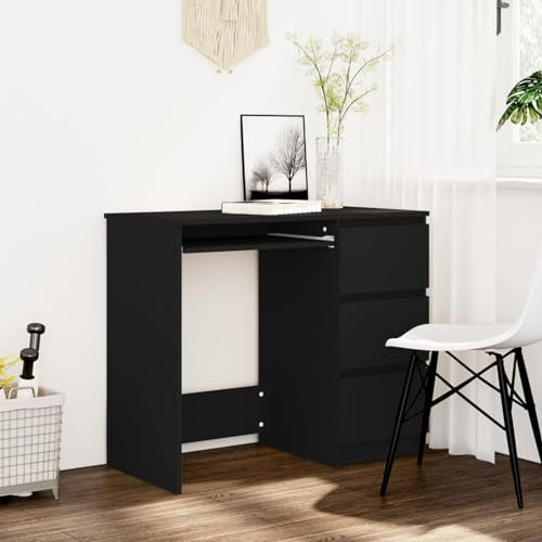 Chaduof Schreibtisch Schwarz 90x45x76 cm Holzwerkstoff, Gaming Tisch, Computertisch, Computer Desk, Office Table, Bürotisch, Arbeitstisch, Nähtisch, Pc Tisch