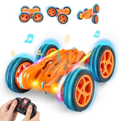 Ferngesteuertes Auto, Halloween Ferngesteuertes Auto für Kinder, Cool Lights 360° Spin Double Sided Flips RC Autos, Outdoor 4WD Off Road Stunt Car,Das Beste Halloween Deko,Geschenke für Jungen Mädchen