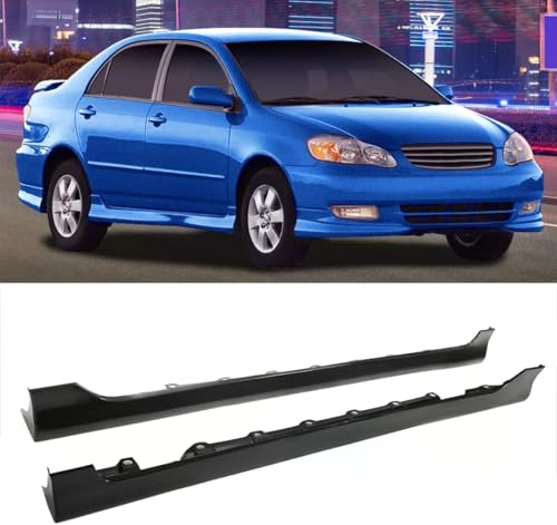 Side Skirts Extension Fit for T0y0ta Corolla 2003-2008 Black Body Kit ADD-ON ABS