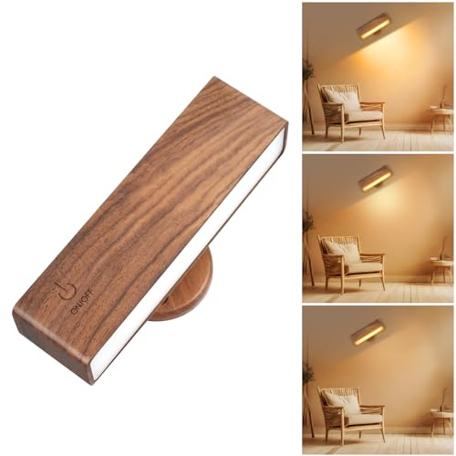 HOTUT Luces de pared recargables, 4000 mAh, giratorias 360°, magnéticas