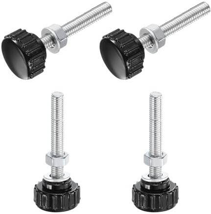 QUARKZMAN 4 Stück Rändelschraube mit Gewinde M5 x 35mm Rundkopfschraube mit Muttern Unterlegscheiben, Flügelschrauben Verzinkter Kohlenstoffstahl Klemmhebel 18mm Klemmknöpfe für Maschine