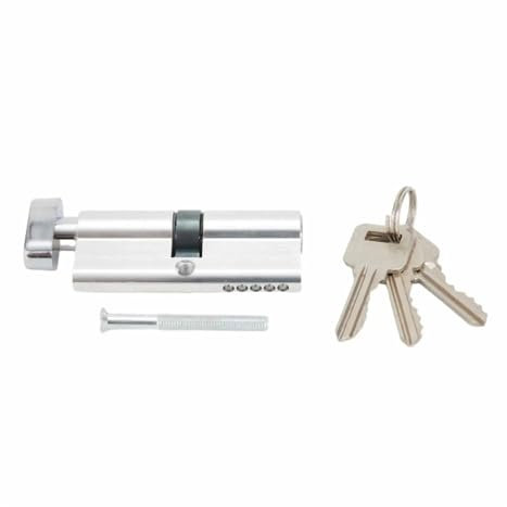MKLHAVB Låscylinder, tillbehör, låscylinder, cylindernyckelsats, flergångslås, silver, tumvridning mot stöld, aluminium, dörrlås, cylinder för alla typer av dörrar