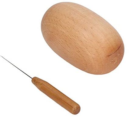 Stopfei aus Holz für Socken und Kleidung | Robustes und Glänzendes Ei-Nähwerkzeug aus Buche | Leicht zu Greifende Druckentlastung für Heimwerkerarbeiten und Kreuzstichprojekte