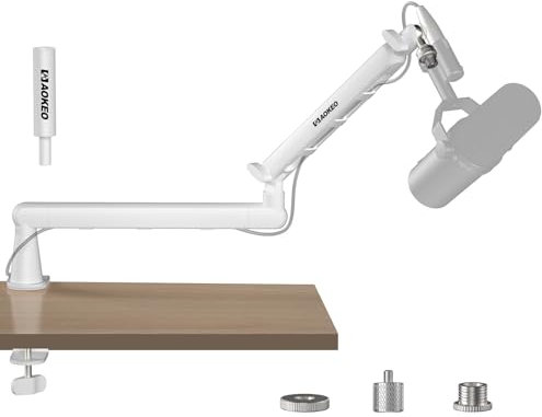 Aokeo AK-55 Mikrofonarm für den Schreibtisch, niedriges Profil, verstellbar, geeignet für Aokeo Yeti, Snowball iCE, HyperX QuadCast, SoloCast, Elgato Wave usw