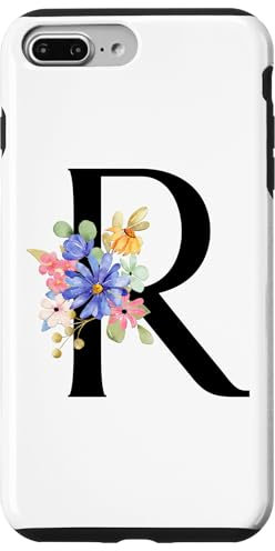 iPhone 7 Plus/8 Plus Floral Initial R Monogram with Flowers Boho Letter R Case