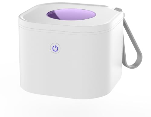 Zyntieu Portable Pacifier Sanitizer, UV Light Sanitizer Box, 99.99% Cleaned in 3 Minutes, 90 Disinfection Cycles, USB Rechargeable, Baby Pacifier Sanitizer On the Go (Square White)