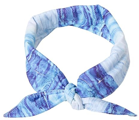 Dog Cooling Bandana, Gel Neck Scarf for Pets, Blue Marble M