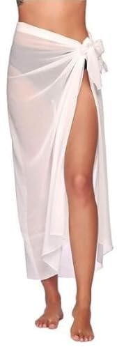 haetair Beach Sarong Cover Up Women Chiffon Wrap Skirt Lightweight | Lightweight chiffon beach sarong with adjustable tie design, versatile styling for swimwear cover up,skirt,shawl & vacations