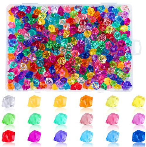 GUOYIHUA 400 Stück Edelsteine für Kinder | Acryl Kristalle & Diamanten Deko mit Aufbewahrungsbox – Für Hochzeiten, Party, Tischdekoration, Vasenfülle