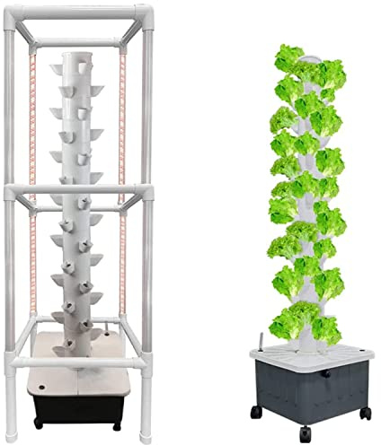Tour hydroponique, système de Culture, système de Culture d'intérieur avec Lampes et Supports, Tour de Culture Hors-Sol, kit de Culture aéroponique 45 Trous