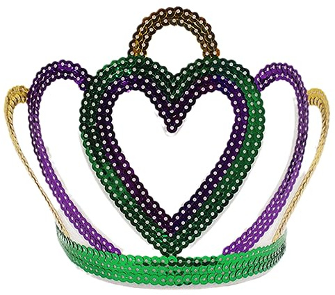 Guaber Corona brillante de Mardi Gras para carnavales, celebraciones festivas, multicolor, con lentejuelas brillantes, coronas para mujer