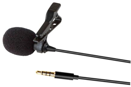 HONITANO Microphone with Mini on Mic Omnidirectional Clip-on Lapel 3.5mm Lavalier Audio Effect and Lightweight Design for Webcast and Video Recording Computers and Laptops