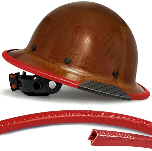SAFEBUILDER Hard Hats Edge Protection Strip Hard Hats Accessories Brim Cover Length 37.4 Inches / 95CM (Red Brim Strip (Not Including Hard Hats)
