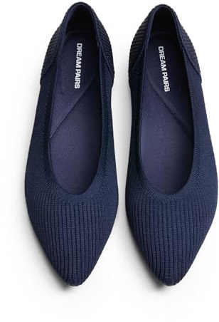 DREAM PAIRS Ballerine Eleganti in Maglia da Donna, Comode, Lavabili, Flessibili, Traspiranti, Casual, Classiche, da Lavoro, in Ufficio, da Passeggio,Size 40.5,Marina Militare,SDFA26003W