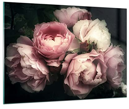 ARTTOR Glasbild 100x70cm Wandbild Glasdruck Botanik Blumen - 3930 | Pfingstrose Blume Groß Modern Dekoration Wohnzimmer Schlafzimmer Küche Wanddeko Kunstdruck Art Wall Decor ARTTOR