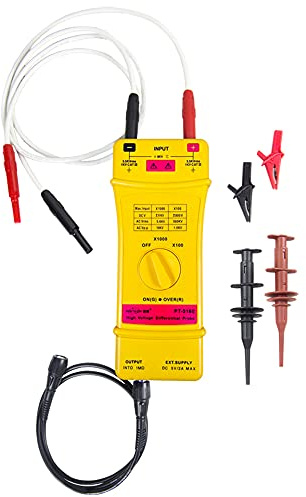 PINTECH High Frequency Differential Probes for Oscilloscope 16kV, 100MHZ 100X/1000X Attenuation Rate, Oscilloscope Probe with Standard BNC Interface, PT-5160