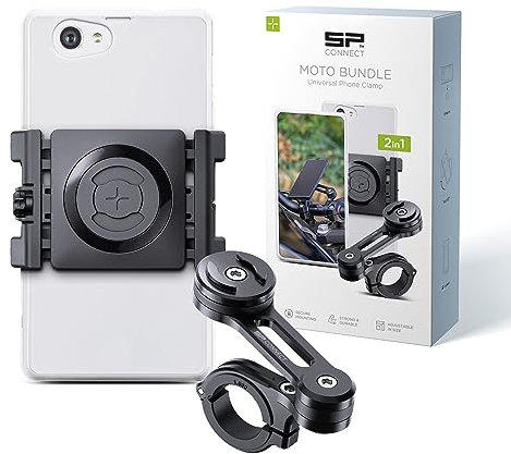 SP CONNECT Handyhalterung Motorrad | SPC+ | Universeller Handyhalter für Motorrad Bike Moped Roller | Zubehör für alle Smartphone Handys wie iPhone Samsung | Gadget Halterung für Navi Phone Holder