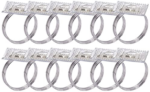Brandsseller Serviettenring Set mit dekorativem Kunstedelstein Metall Serviettenhalter – Silber - quadratisch