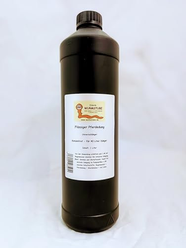 Wurmstube Flüssiger Pferdedung Power-Dünger - Universaldünger speziell für Starkzehrer- 1 Liter - Konzentrat - Tomaten, Gurken, Hanf - Natürlich stark für gesundes Wachstum