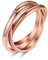 Bestyle 3er Ring Edelstahl Wickelring Damen Rolling Rings Fingerring Ehering Verlobungsring Ring Für Frauen Rosegold 57(18.1)