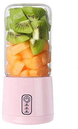 MXXHFC Spremiagrumi Portatile Mini spremiagrumi Elettrico Wireless di accompagnamento Tazza Piccola USB Ricaricabile Frullatore per Frutta e Verdura 4 Acciaio Inossidabile 300 ml Adatto per Gli Spo
